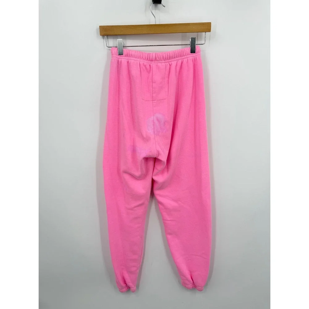 Aviator Nation AV Logo Sweatpants Womens Small Pink Distressed